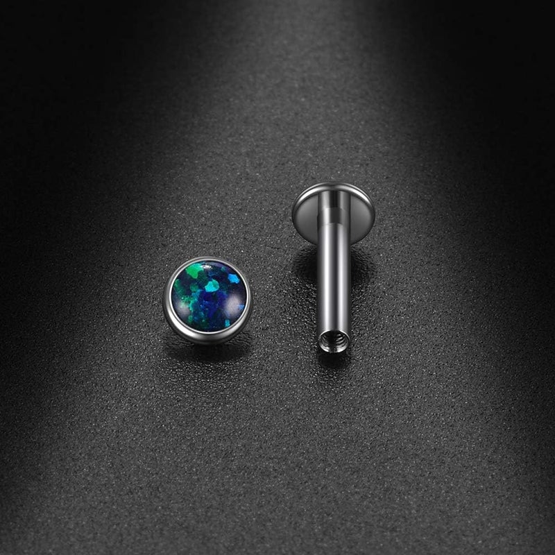 Xpircn Store 14G 16G 18G G23 Titanium Opal CZ Labret Monroe Lip Rings Studs Helix Cartilage Tragus Stud Piercing Jewelry, 1 Piece - Image 4